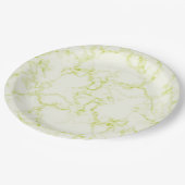 Assiettes en papier Marbre Vert Blanc (Angle)