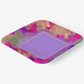 Assiettes en papier marbré violet, violet et or (Angulaire)