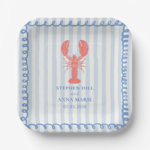 Assiettes en papier mariage nautique homard
