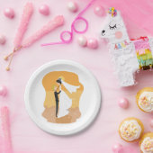Assiettes en Papier Mariée Et Marié Sur La Plage (Fête)