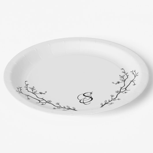 Assiettes en papier Monogramme (Angle)