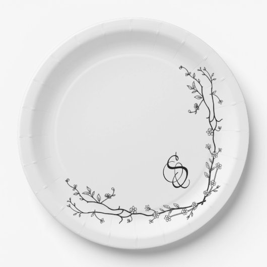Assiettes en papier Monogramme (Devant)