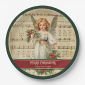 Assiettes en papier Monogramme Anges de Noël Vinta (Devant)