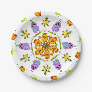 assiettes en papier monstre mignon