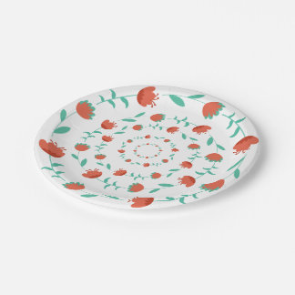 Assiettes en papier - motif de fleurs moderne