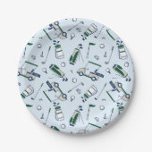 Assiettes en papier motif golf (Devant)