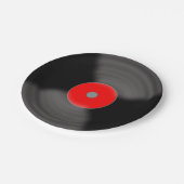 Assiettes en papier musique de disque vinyle rétro (Angle)