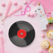 Assiettes en papier musique de fête disques vinyle (Fête)