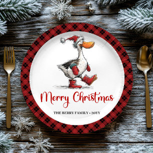 Assiettes en Papier Noël Humour Canard Drôle Origi