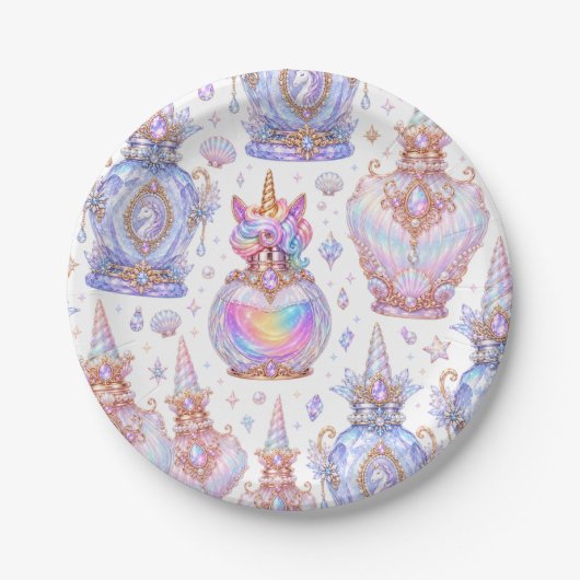 Assiettes en papier parfum de licorne (Devant)