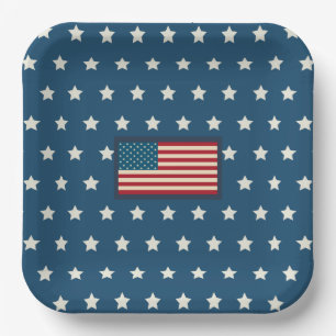 Assiettes en papier patriotiques vintage