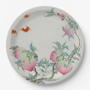 Assiettes en papier Pêches et Chauves-Souris