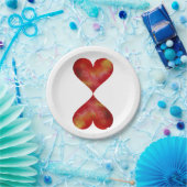 Assiettes en papier personnalisées coeurs 18 cm (Fête)