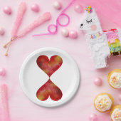 Assiettes en papier personnalisées coeurs 18 cm (Fête)