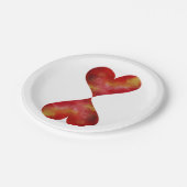 Assiettes en papier personnalisées coeurs 18 cm (Angle)