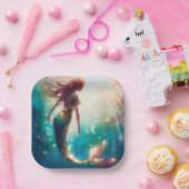 Assiettes en papier personnalisées thème sirène (Fête)