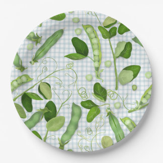 Assiettes en papier Petits pois verts