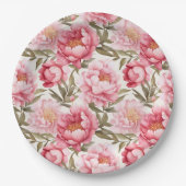 Assiettes en papier Pink Peony (Devant)