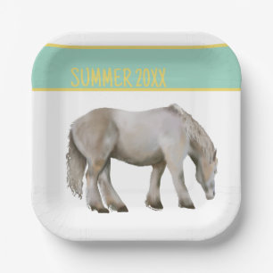Assiettes en papier pique-nique Cheval Blanc