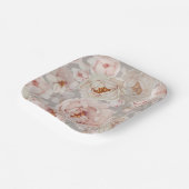 Assiettes en papier Pivoine Élégante (Angulaire)