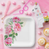 Assiettes en papier - Pivoines roses Assiettes en (Fête)
