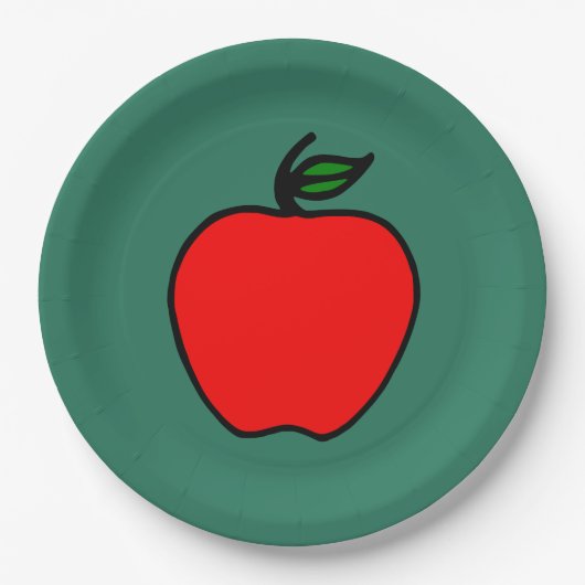 Assiettes en papier Pomme Rouge (Devant)
