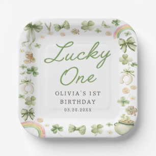 Assiettes en papier pour 1er anniversaire Lucky On