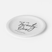 Assiettes en papier pour 21e anniversaire avec let (Angle)