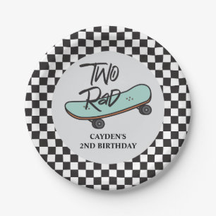Assiettes en papier pour 2e anniversaire Skateboar