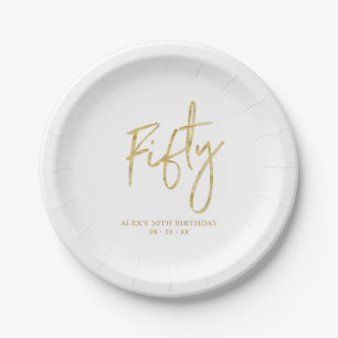 Assiettes en papier pour 50e anniversaire avec let