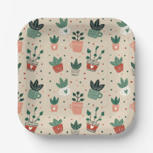 Assiettes en papier pour amoureux de plantes – Déc