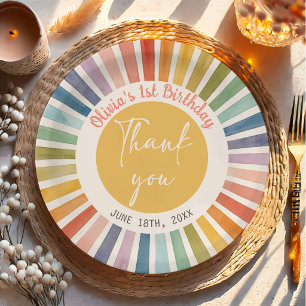 Assiettes en papier pour anniversaire Bohème Solei