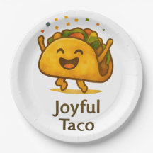 Assiettes en papier pour anniversaire Cute Taco Fi