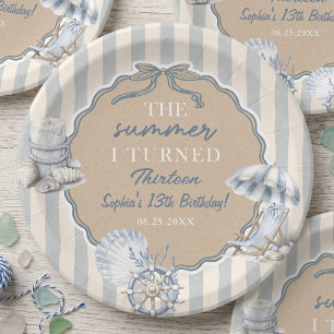 Assiettes en papier pour anniversaire de Coastal T