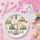 Assiettes en papier pour anniversaire de construct (Fête)
