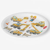 Assiettes en papier pour anniversaire de construct (Angle)
