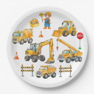 Assiettes en papier pour anniversaire de construct