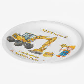 Assiettes en papier pour anniversaire de construct (Angle)