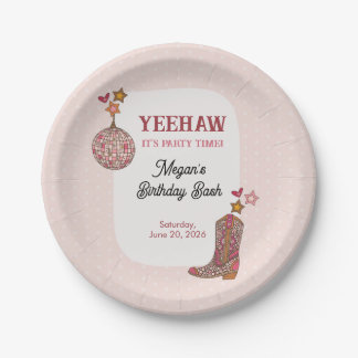 Assiettes en papier pour anniversaire de cowgirl d