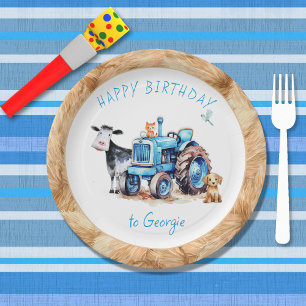 Assiettes en papier pour anniversaire Ferme du Tra