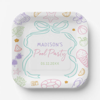 Assiettes en papier pour anniversaire fête au bord