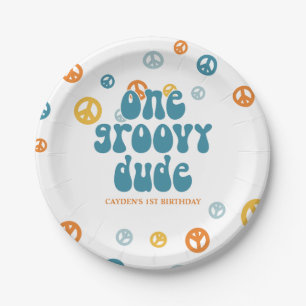 Assiettes en papier pour anniversaire Groovy One R