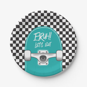 Assiettes en papier pour anniversaire Skateboard B