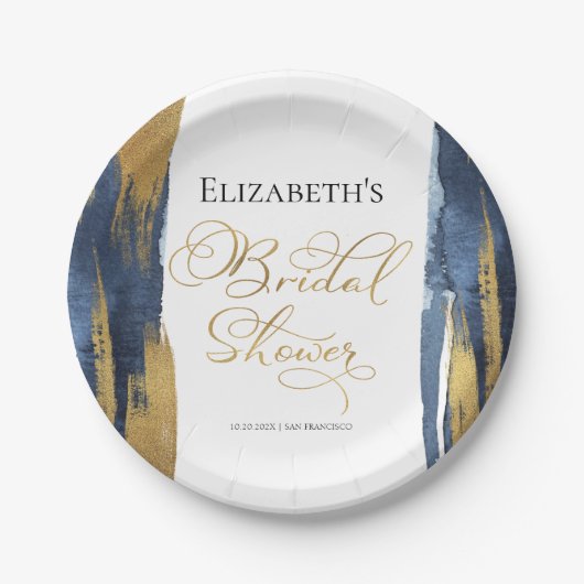 Assiettes en papier pour Baby Shower aquarelle | A (Devant)