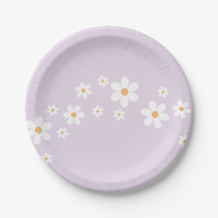 Assiettes en papier pour Baby Shower bohème aux li