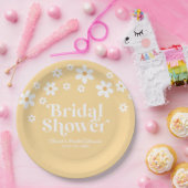 Assiettes en papier pour Baby Shower Bohème Jaune (Fête)