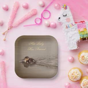Assiettes en papier pour Baby Shower Caneton