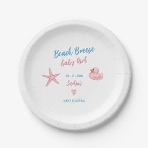 assiettes en papier pour baby shower fille brise d