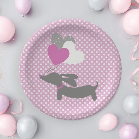 Assiettes en papier pour Baby Shower Fille Rose Te