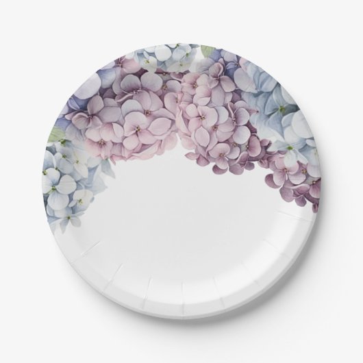 Assiettes en papier pour Baby Shower Hortensia (Devant)